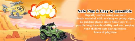 Kiddie Galaxia® Military Army Foldable Vehicles Car Toy 4 Pack with ...