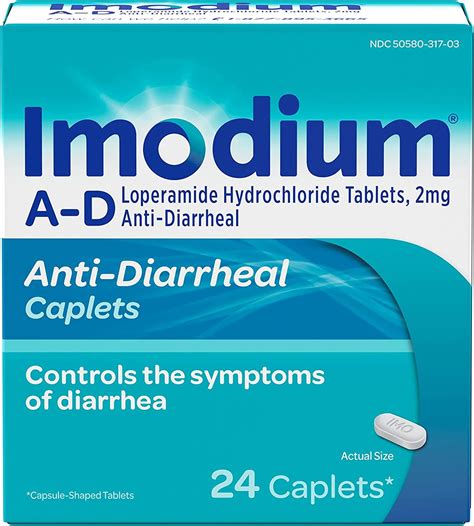 Imodium A-D Diarrhea Relief Caplets | Loperamide Hydrochloride Anti-Diarrheal Medicine | 24 ct ...