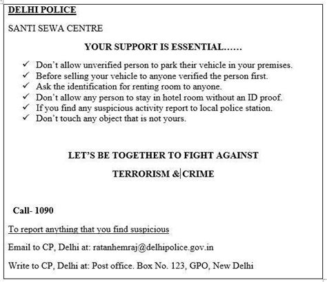 On behalf of Delhi Police draft a poster awaring people not to touch ...