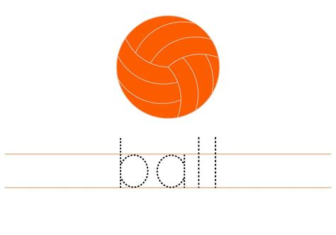 rastro palabra pelota. Inglés hoja de cálculo para niños. dibujos ...