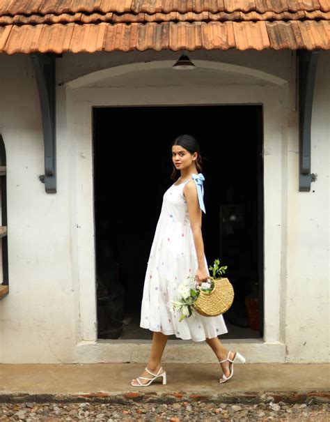 Rhea Jamdani Cotton Tier Dress – Tritva