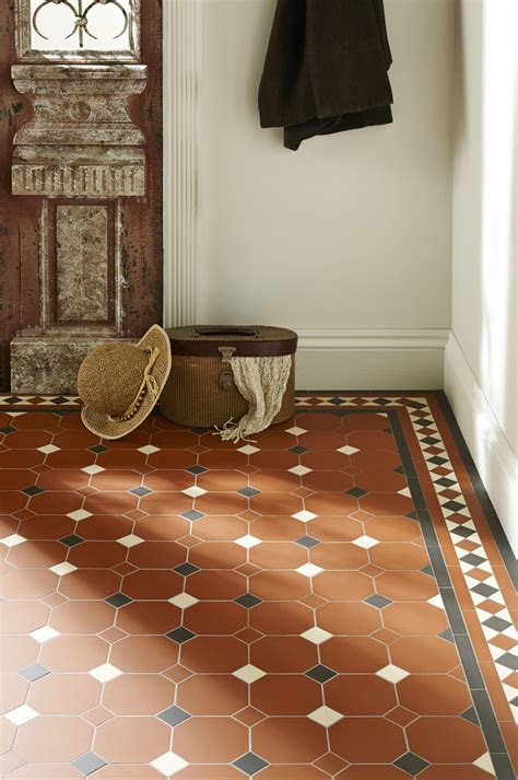 original style tiles with an orange tone Hallway Tiles Floor, Hallway ...