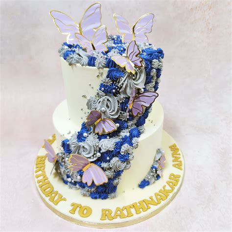Two Tier Cascading Butterfly Cake | Butterfly Cake | Liliyum Patisserie ...