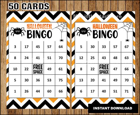 Printable Halloween Bingo Game, Halloween Bingo Cards, Instant ...