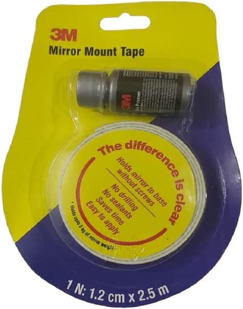 3M Mirror Mounting Tape, Double Sided with primer, 12 mm x 2.5 m, 1 ...