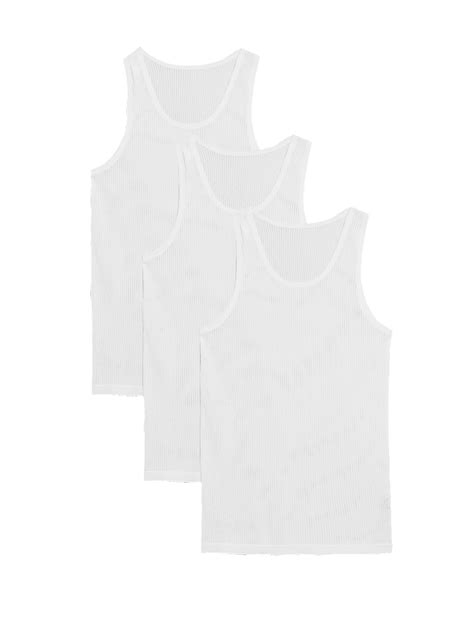 Buy 3 Pack Pure Cotton Classic Sleeveless Mesh Vests at Marks & Spencer