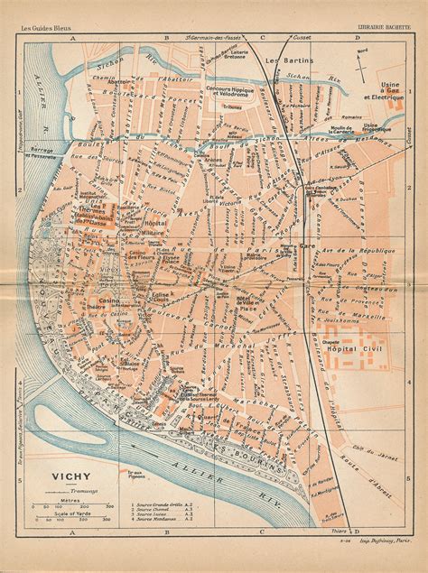 1926 Vichy France Antique Map - Etsy - map of vichy france