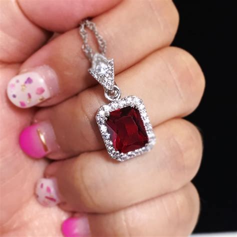 D006 送料無料 レディース ネックレス ガーネット キュービックジルコニア Garnet Necklace | Sakurakofu ...