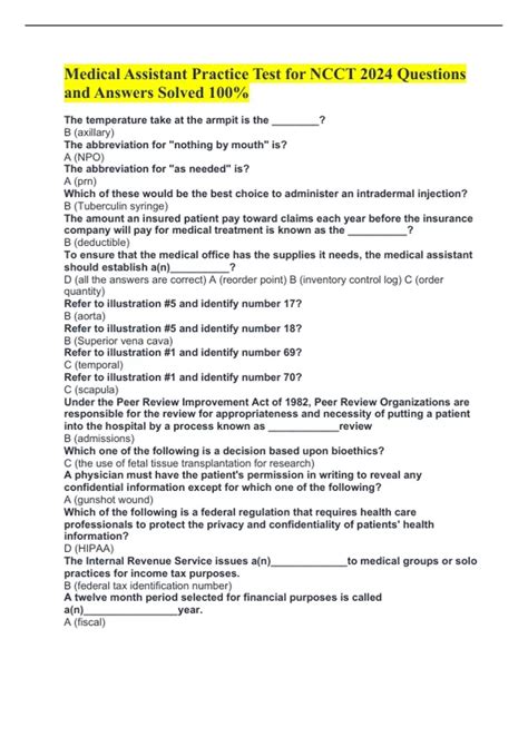 Medical Assistant Practice Test 的图像结果