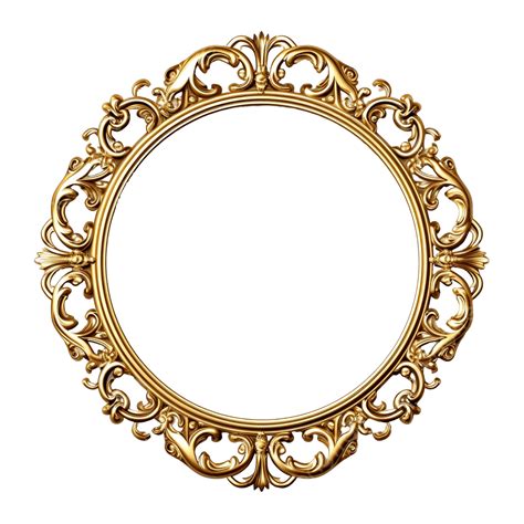 Round Golden Mirror Frame, Round, Golden, Mirror PNG Transparent Image ...