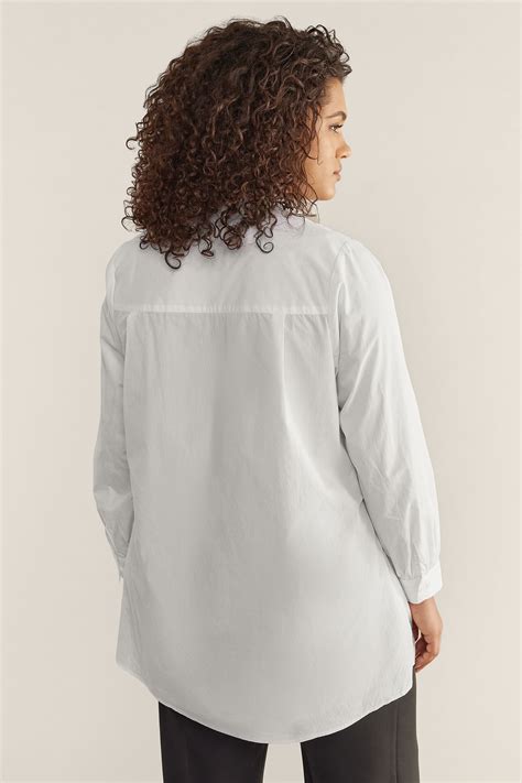 EVANS Plus Size White Poplin Shirt | Evans