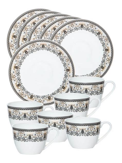 Sonaki Bone China Coffee/Tea Cup & Saucer (Set of 6pcs Cup & 6pcs Sauc ...