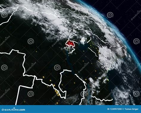 Rwanda at night stock illustration. Illustration of borders - 124997200