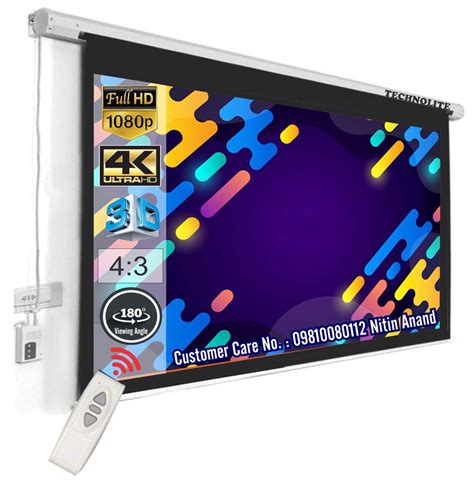 Technolite® Home Theatre Motorised Projector Screen, 150 Inches ...