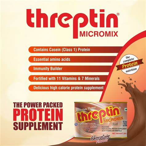 Threptin Micromix Chocolate Flavour Powder, 200 gm Price, Uses, Side ...