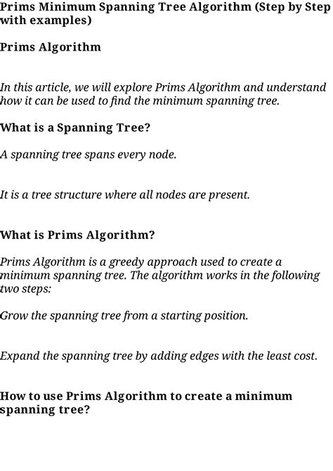 Prim's algorithm Prims Algorithm Tutorial 的图像结果