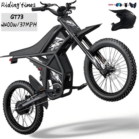 Riding'times GT73 Pro Electric Dirt Bike 2400W Motor 37MPH 85-Mile ...