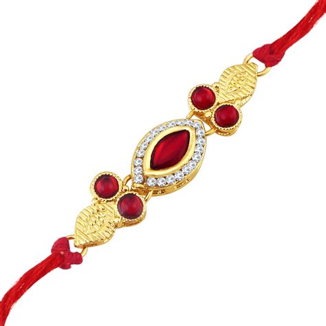 Sukkhi Classic Gold Plated Designer Rakhi with Roli Chawal and Raksha ...