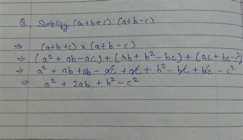 simplify (a+b+c)(a+b-c) - Brainly.in