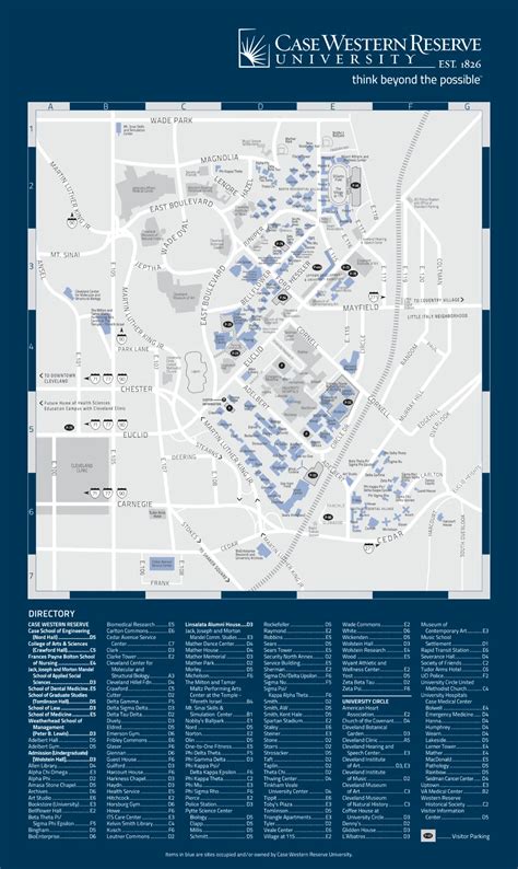 Case Western Reserve University Campus Map (2025-2018) - All Maps