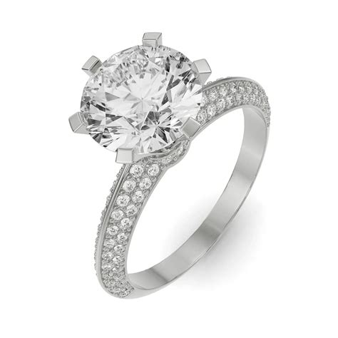Buy Whimsical Round Pave Lab Diamond Engagement Ring Online – Emori