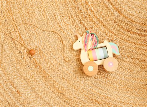 Rainbow Unicorn – Wooden Push & Pull Toy – Wood-O-Kidz