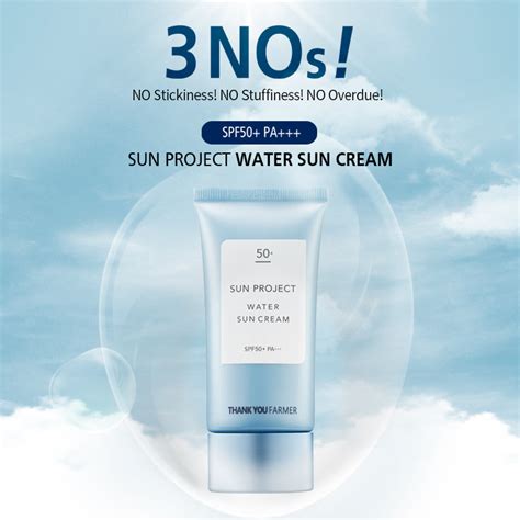 Thank You Farmer Sun Project Water Sunscreen Cream SPF 50+ PA+++ – Skin Bae