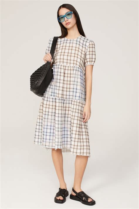 Plaid Midi Dress by R13 | Rent the Runway