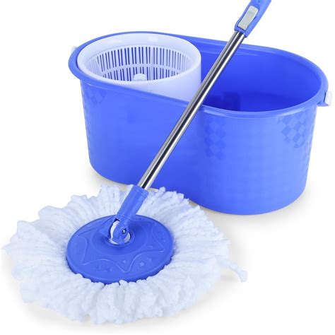 Gala Aqua Spin Mop with 4 Wheels & Big Bucket with 2 Microfiber Refills ...