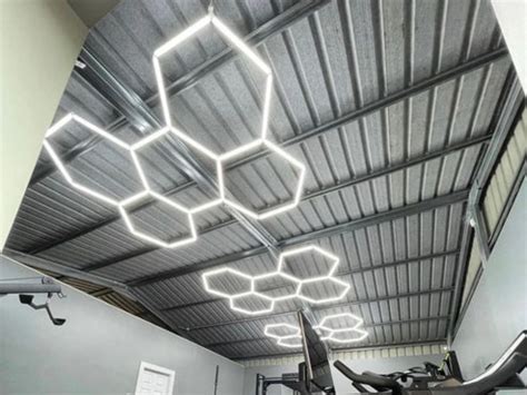 Modern LED Hexagonal Garage Light Fixture - Etsy