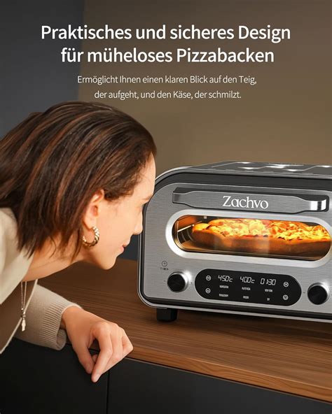 ZACHVO Electric Pizza Oven - up to 450°C 5 Preset India | Ubuy
