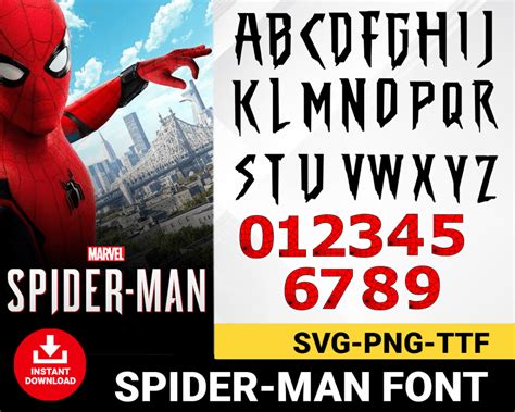 Spiderman Font-Alphabet SVG - SvgForCrafters | Free & Premium SVG Cut Files