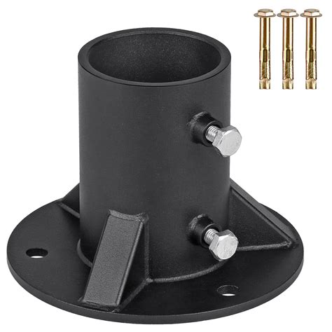 Insaga Chain Link Fence Post Floor Flange 2 1/2", Heavy Duty Round ...