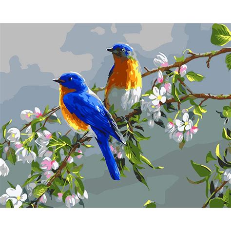 LoveTheFamily Idyllic Scenery, Flowers and Birds Paint by Numbers Kits ...