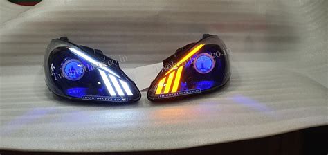 Old i10 Mustang Style Projector Headlights with Ultra Matrix Eagle Eyes ...