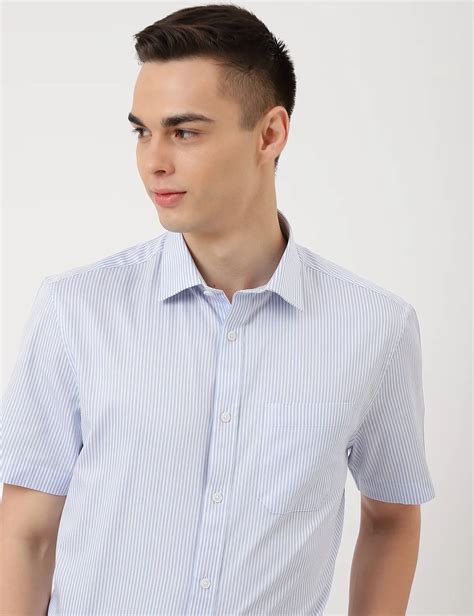 Pure Cotton Striped Collared Formal Shirt