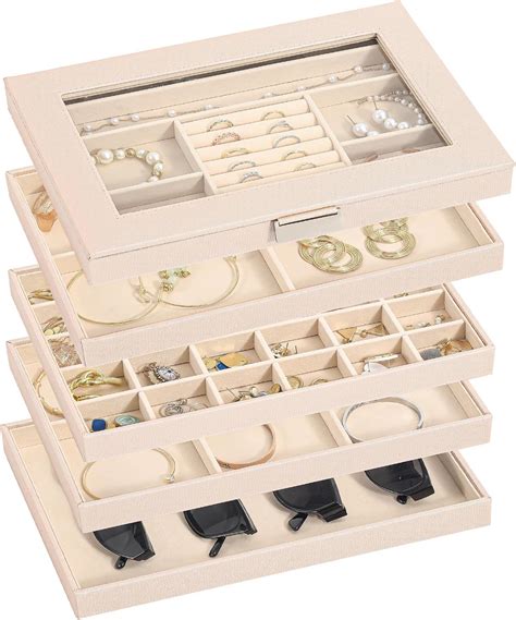 Amazon.com: ProCase 5 Layers Stackable Jewelry Tray Box, Stackers ...