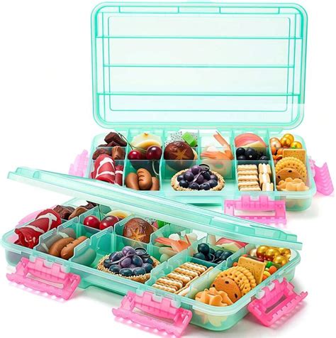 2 Pcs Large Snack Box Containers Waterproof Charcuterie Tackle Box, 17 ...