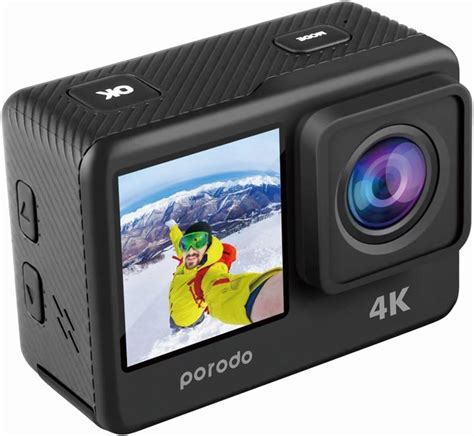 Porodo 4K UHD Dual Display Action Pro Camera Waterproof Case Included ...