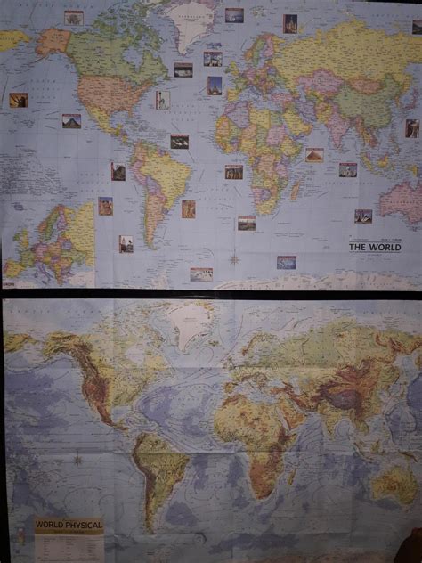 Buy WORLD POLITICAL AND PHYSICAL MAP (Both map size : Breath-100 cm ...