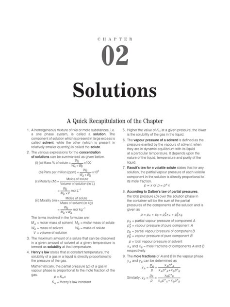 Image result for Solutions Class 12th Quick Revision