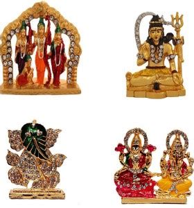 FABZONE Combo of 4 Gold Plated God Ram Darbar, Shiva, Laxmi Ganesha ...