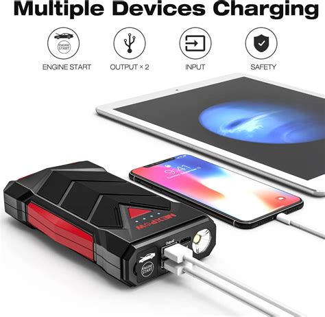 Buy NEXPOW Portable Car Jump Starter, 1000A Peak 12V Car Battery Jump ...