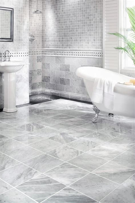 Marble Tile Floor Bathroom