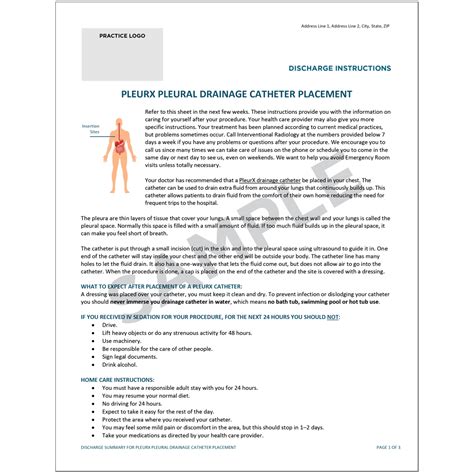 PleurX Pleural Drainage Catheter Placement- After Care | Society of ...