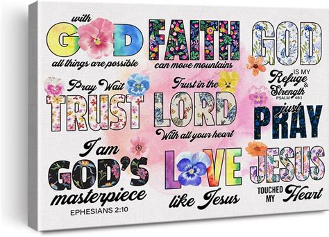 AXXPosters-Christian Bible Verse Poster Canvas Wall Art for Home Decor ...