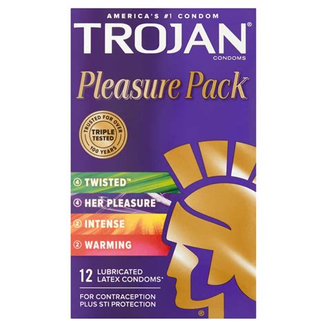 Trojan Lubricated Latex Condoms Pleasure Pack, 12 count - ShopRite