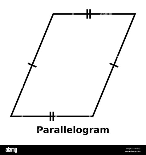 Simple monochrome vector graphic of a parallelogram. This is a shape ...