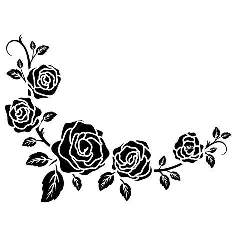 Rose Silhouette Border