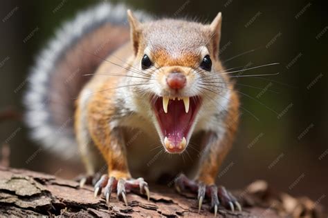 Premium Photo | Squirrel baring its teeth